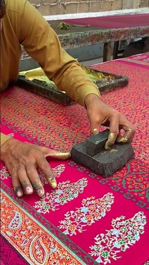 🔥 “Amazing Hand Block Printing! Traditional Fabric Art Done Perfectly by Hand 😱🖐️ #Shorts”