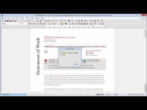 Working with Word files in WordPerfect