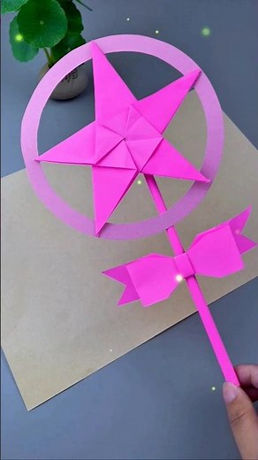 ✨⭐ Easy Origami Star Wand & Bow – Paper Magic in Seconds! 🪄 #Shorts #OrigamiStar #PaperWand
