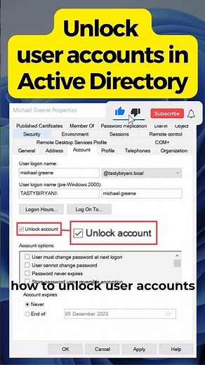 Unlock User Accounts in Active Directory