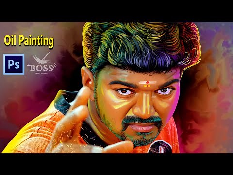 oil painting effect in photoshop Tamil | Boss key tech