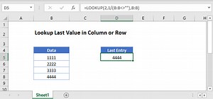 Lookup Last Value in Column or Row – Excel