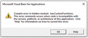 Compile Error in Hidden Module - VBA