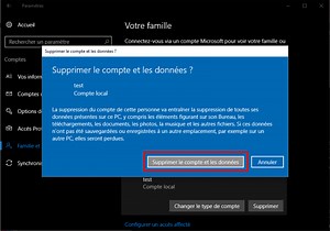 Supprimer un compte utilisateur local dans Windows 10 : tutoriel