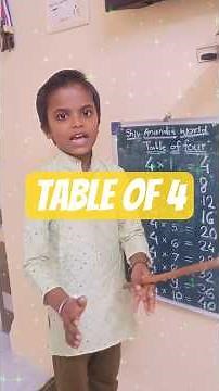 Table of 4, Multiplication table of 4X 1, Rhythmic table of 4, Kids Math, 4X Table, ShivAnandisworld