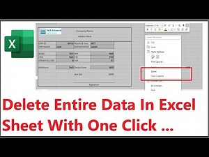 How To Delete Entire Data In Excel Sheet With One Click
