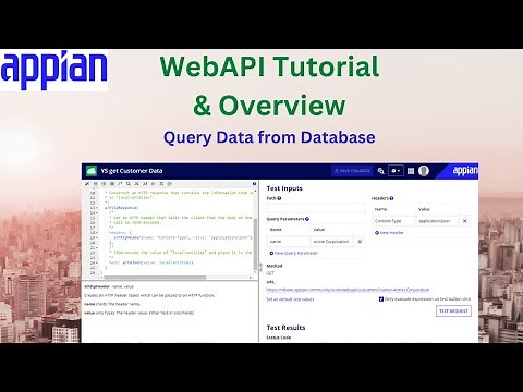 WebAPI Tutorial and Overview | Get Data from Database using API | Appian Tutorial