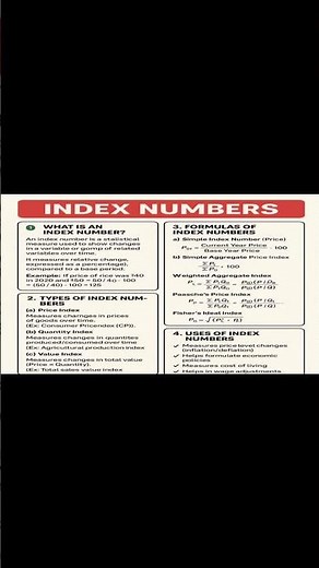 Index Numbers, types,formulas, uses and examples|Ugcnet |Economics
