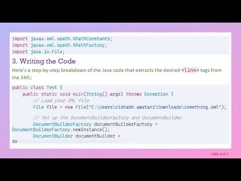 Extracting All link Tags from an XML Tree Using Java