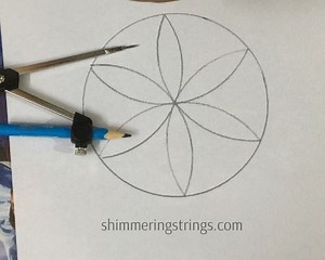 How to Draw Easy Geometric Pattern using Compass - Shimmering Strings