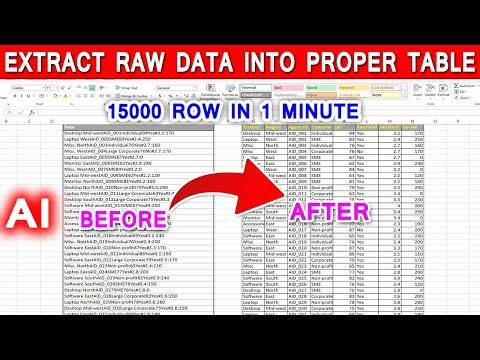"How to Convert Raw Data into a Structured Excel Table" 🔥 #exceltricks