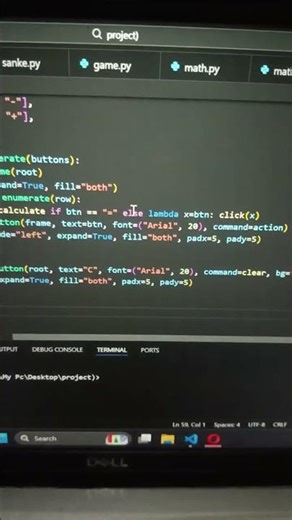 how to create calculator in python using vs code #shortvideo