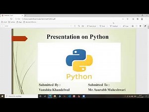 Presentation on Python