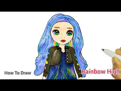 How To Draw Rainbow High Fashion Doll | Rainbow High | Cartooning cute drawings