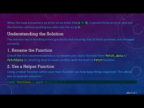 Solving push() Issues with Async/Await in JavaScript Fetch Loops