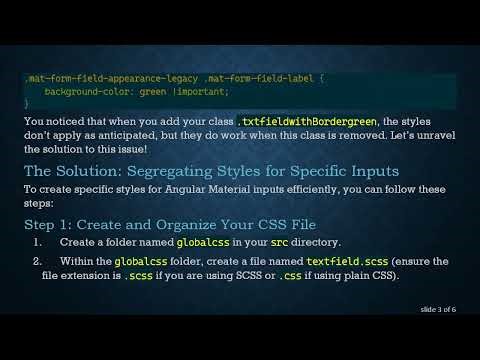 Customizing Angular Material Input Styles with global CSS
