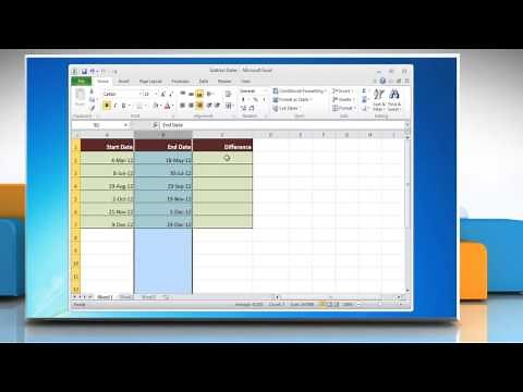How to subtract Dates in Excel