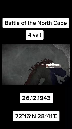 Scharnhorst Battle of the North Cape 26.12.1943, at 19:45, the ship went down by the bow, with her propellers still slowly turning. Of the crew of 1,968 officers and enlisted men, only 36 men survived #CapCut #ww1 #ww2 #lastbattle #Scharnhorst #fyp #dc
