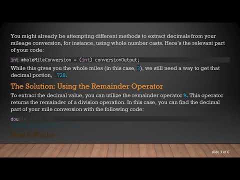 Extracting Decimal Values from Miles for Conversion to Yards in Java