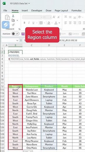 How to Build a Pivot Table Instantly Using Excel’s PIVOTBY Function