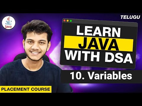 Variables in Java | Complete Java Course in Telugu for placement | Telugu