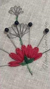 Easy & Beautiful Floral Embroidery 🌸🧵 | Step-by-Step Hand Embroidery #Shorts