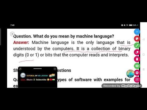 What do you mean by machine language?
