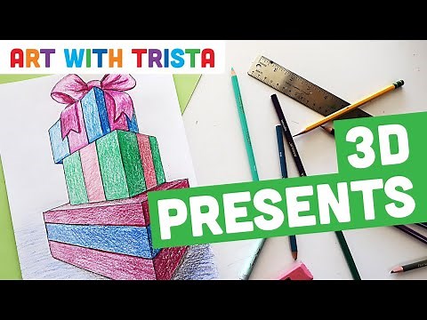 3D Presents 2 Point Perspective Drawing Art Tutorial - Art With Trista