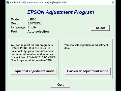 How to Reset Epson L1800