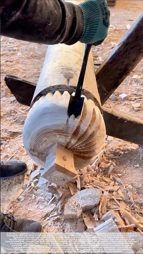 Scaffolding column finishing carving technique