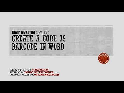How to Create Code 39 Barcodes in MS Word