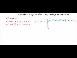 Modular exponentiation - using Recursion
