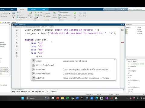 Matlab Tutorial - Switch Constructs
