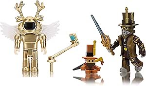 Roblox Action Collection - Steampunk, Simoon68 Golden God + chillthrill709 Two Figure Bundle [Includes 2 Exclusive Virtual Items]