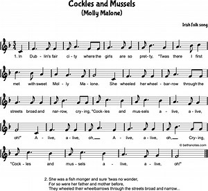 Cockles and Mussels (Molly Malone) Beth's Notes Songs & Resources