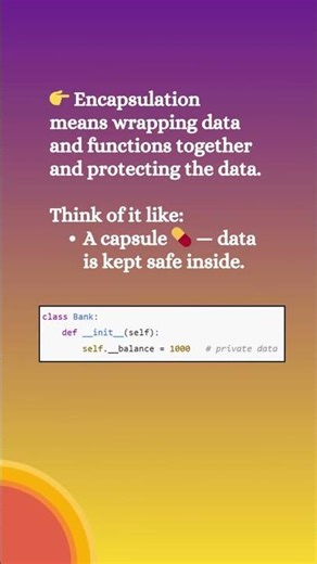 Encapsulation in Python Explained in 20 Sec!⚡#python #encapsulation #pythontips #learnpython #shorts