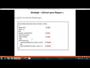 Algorithmique et Structures de Données Avancées : stratégie diviser pour règner