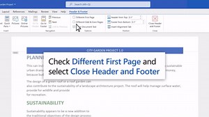 Insert a header or footer