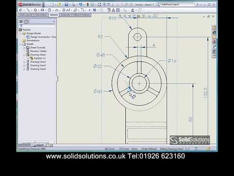 SolidWorks 2D Drawing creation demonstration