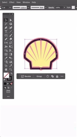 Adobe Illustrator Tutorial | Shell Logo Design from Scratch 🐚 #Shorts