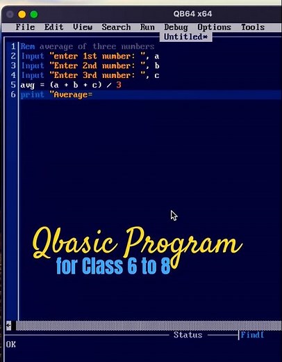 Qbasic program for class 6 to 8 #qbasic #tutorial