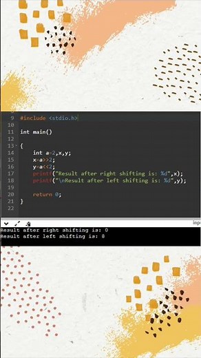 C program on Bitwise operators // left shift and right shift operators in C // C programming