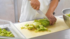 A beautiful stock takes time and love - and the right tools. The Mercer Culinary Ultimate White line of knives is perfect for your mirepoix prep because the hollow ground blade allows for easy edge maintenance and rapid sharpening. 🔪🔪 #chefsroll #rollwithus #mercerculinary #mercerknives #crfeaturesmercer | Chef's Roll