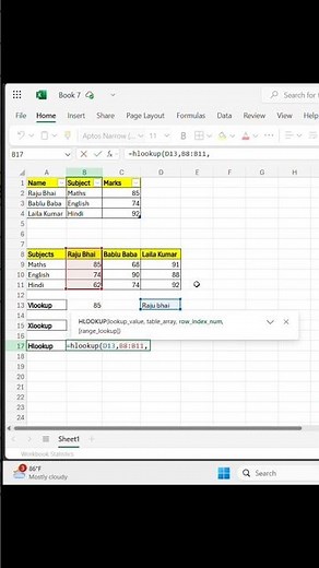 How to Use HLOOKUP in Excel with Example | Excel Tutorial for Beginners