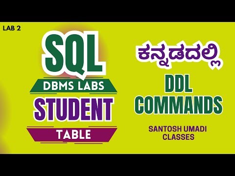 DDL Commands in SQL with STUDENT Table | SQL Labs in Kannada | CREATE, ALTER, DROP, RENAME Explained