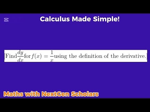 How to Compute the Derivative of 1/x From First Principles