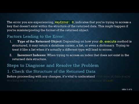 Resolving the KeyError When Accessing SQL Query Results in Python