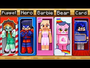 10 FRIENDS on one BARBIE BLOCK in Minecraft!