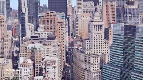 Aerial View of E Broadway Avenue in New York City