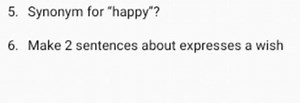 What is a synonym for the word "happy"?Write 2 sentences that... | Filo